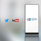 Social Media Logos in Reihe. Smartphone